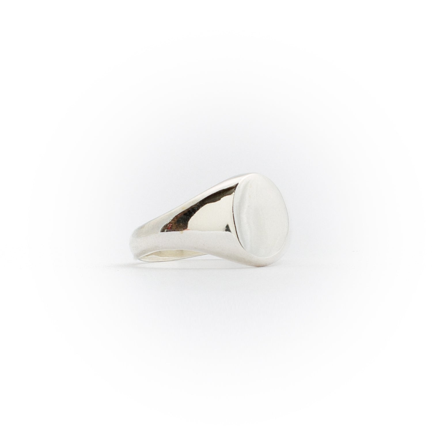 Oval Signet Ring ~ Black & White Sapphire