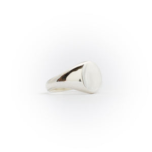Oval Signet Ring ~ Black & White Sapphire