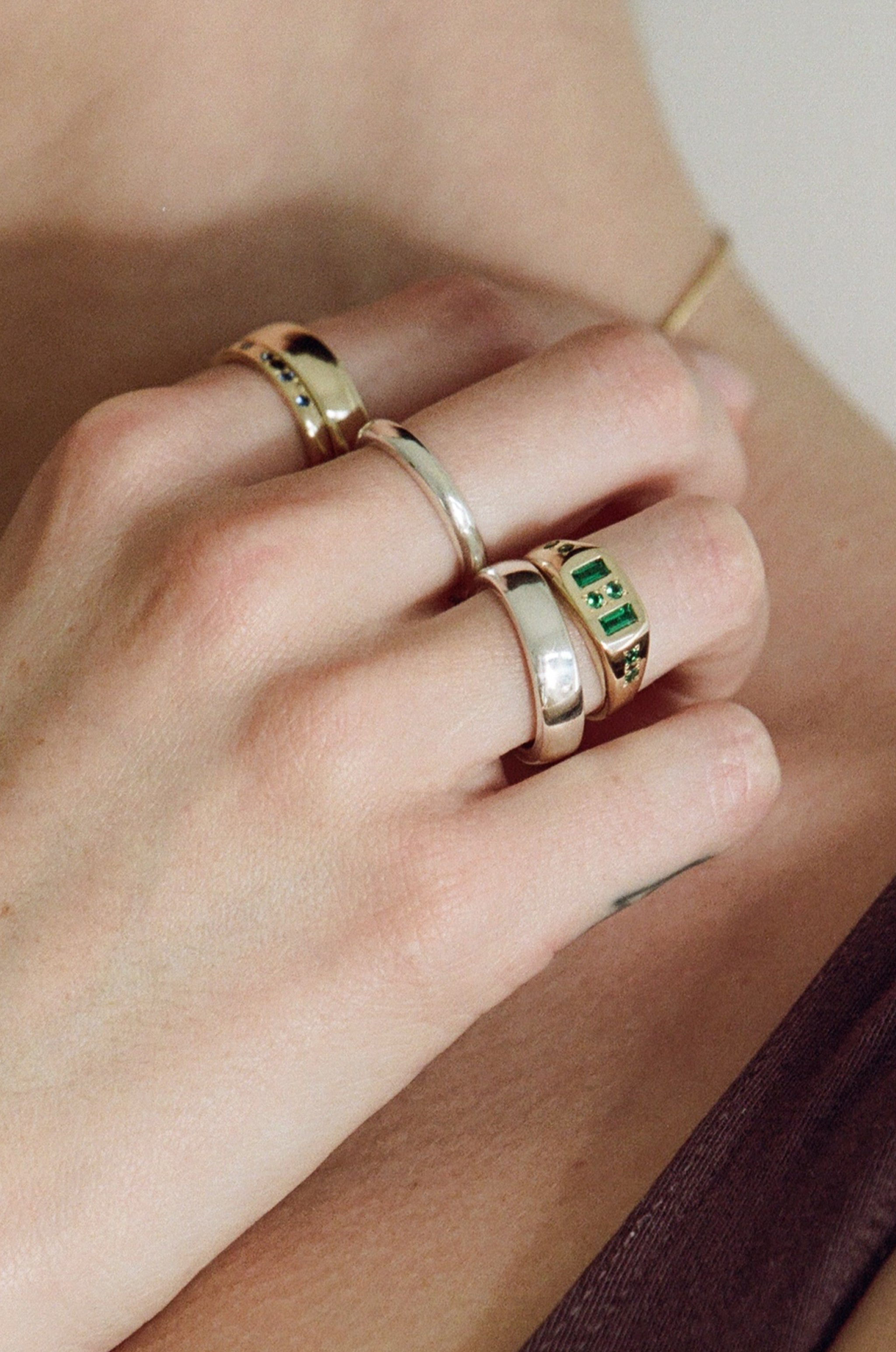 Baguette Signet Ring ~ Green