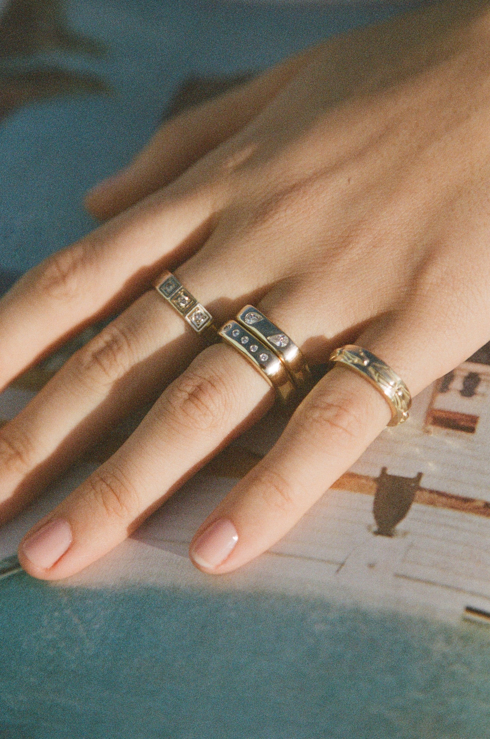 Poolside Ring ~ Pear Cut Diamonds