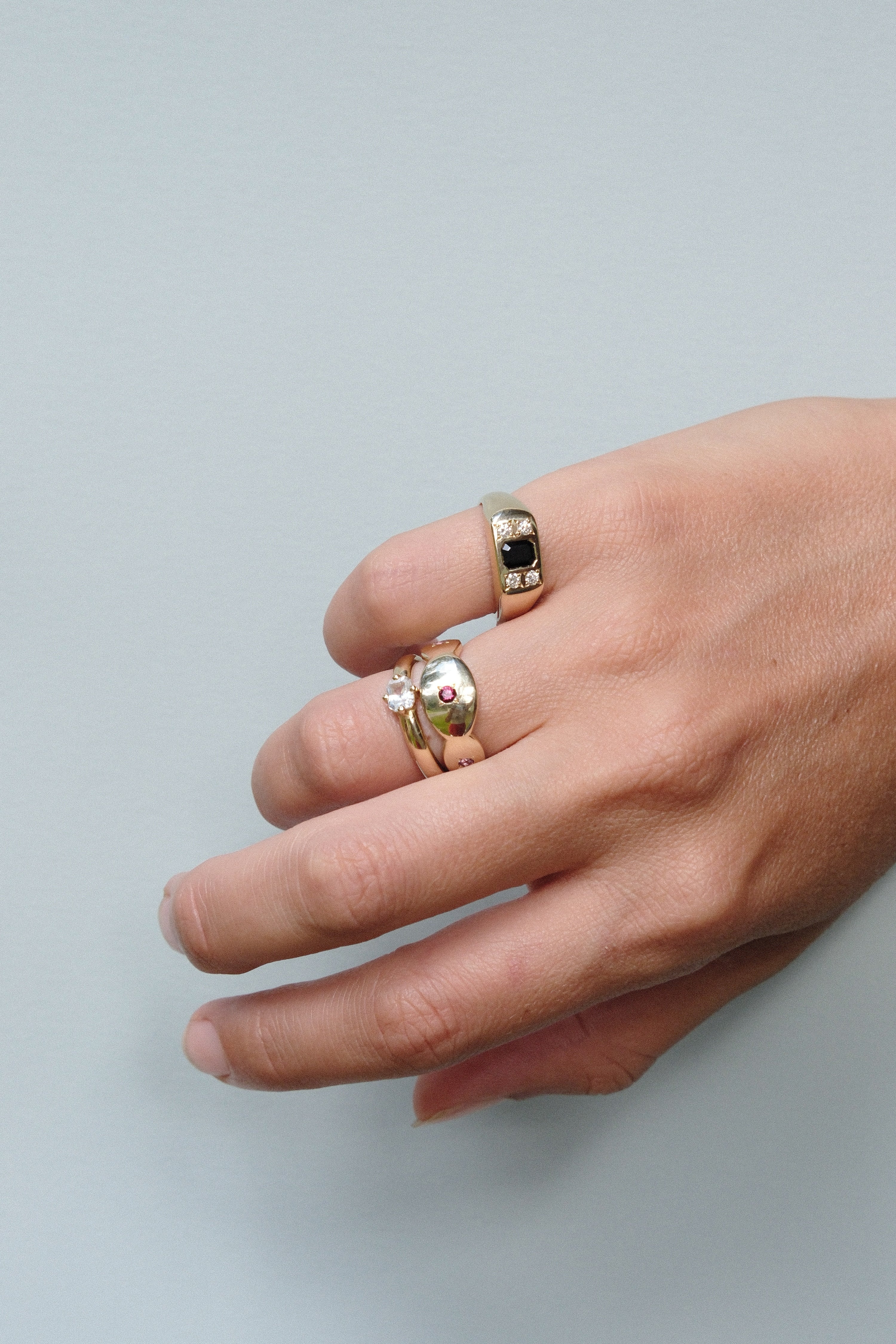 Compass Ring ~ White Sapphire