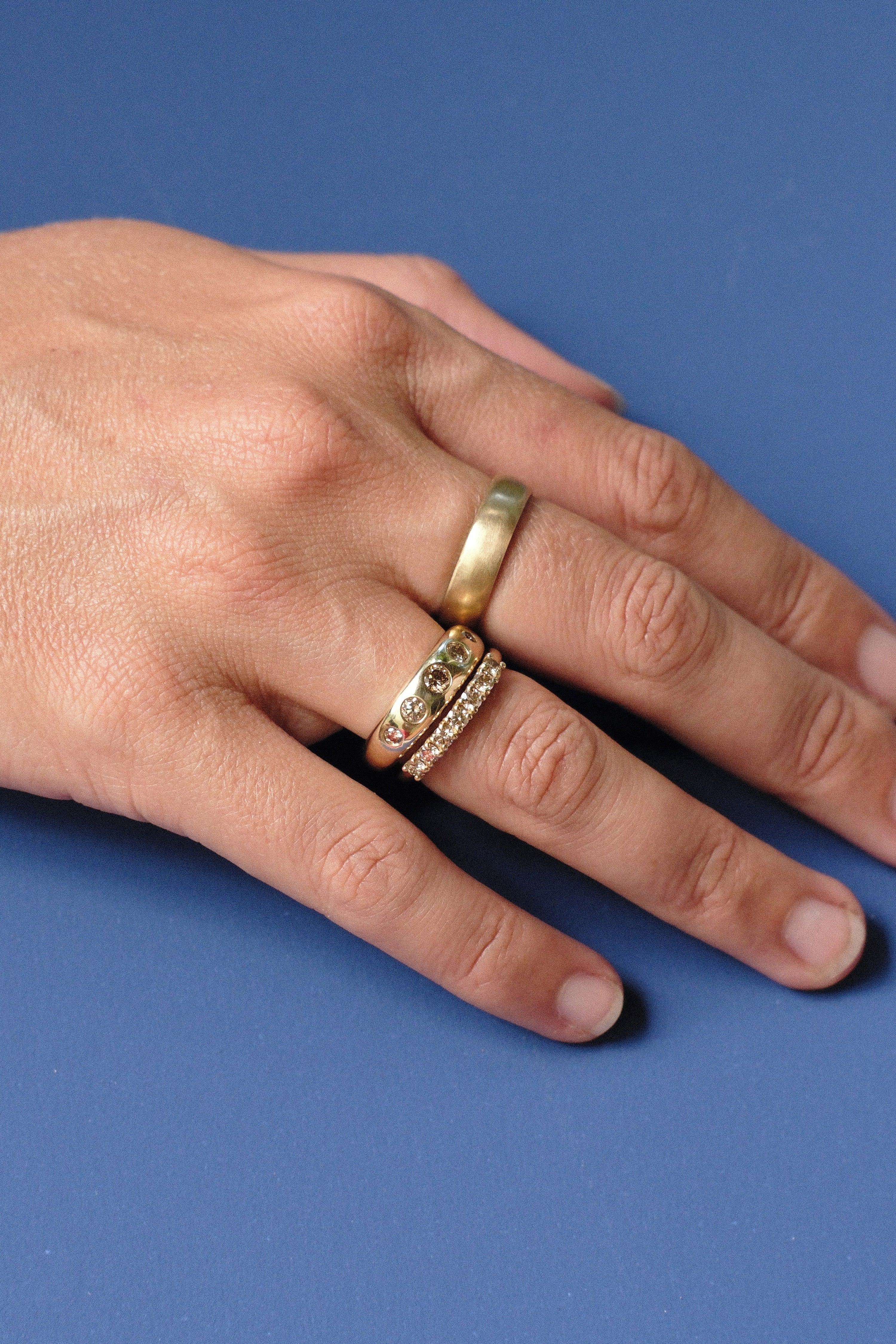 Five Stone Taper Band~ Champagne Diamonds