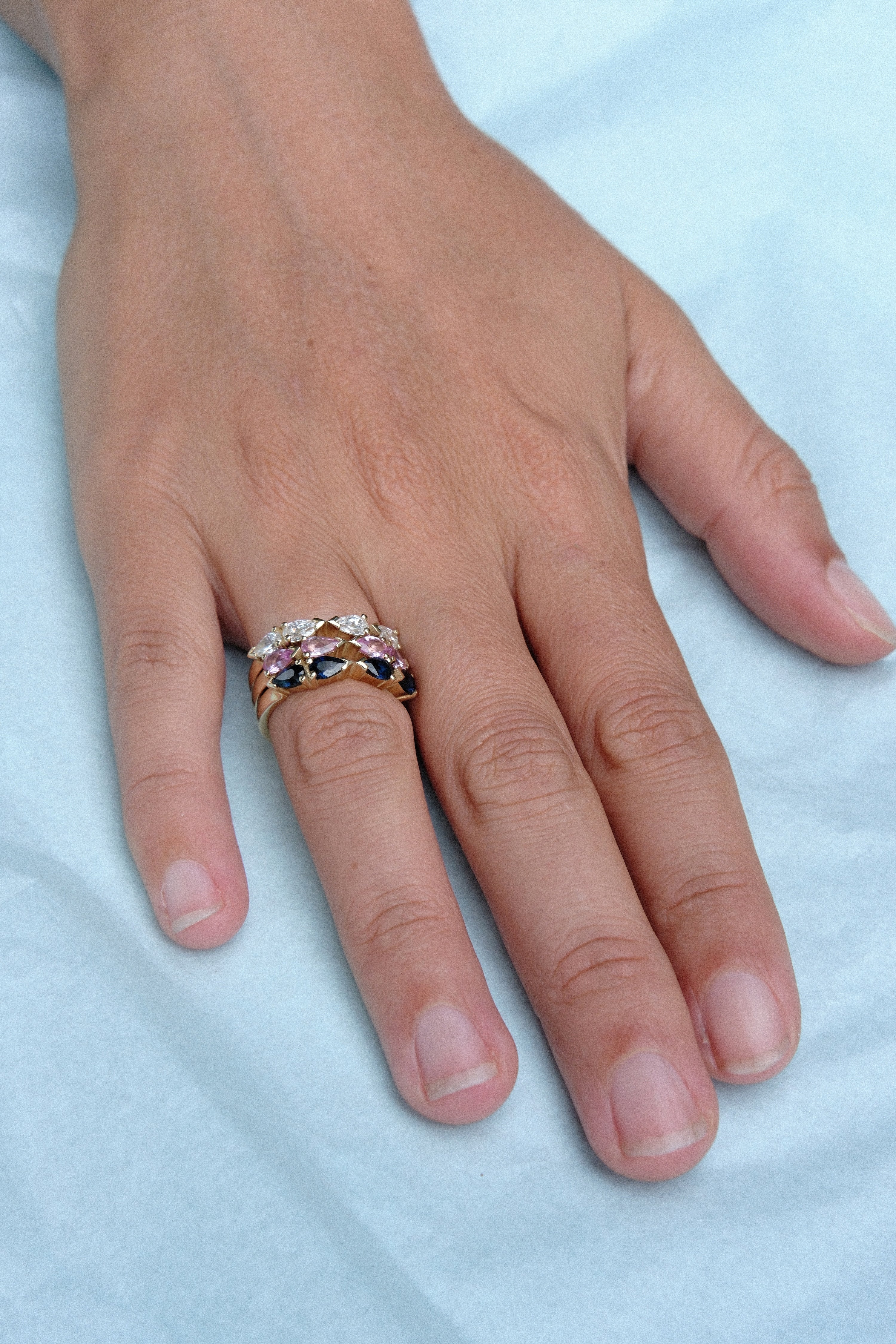 Four Pear Cut Ring ~ Diamonds