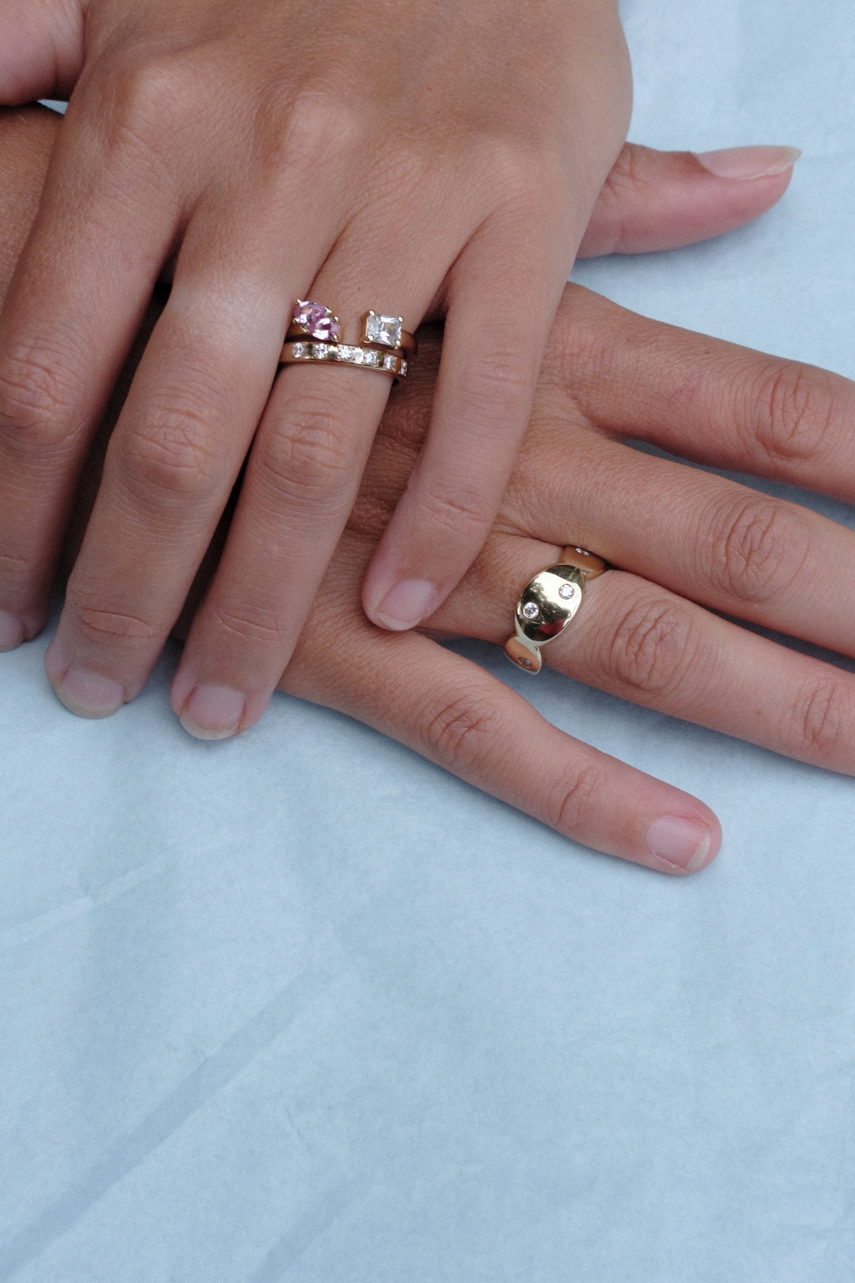 Ceremony Ring with Pink and White Sapphires