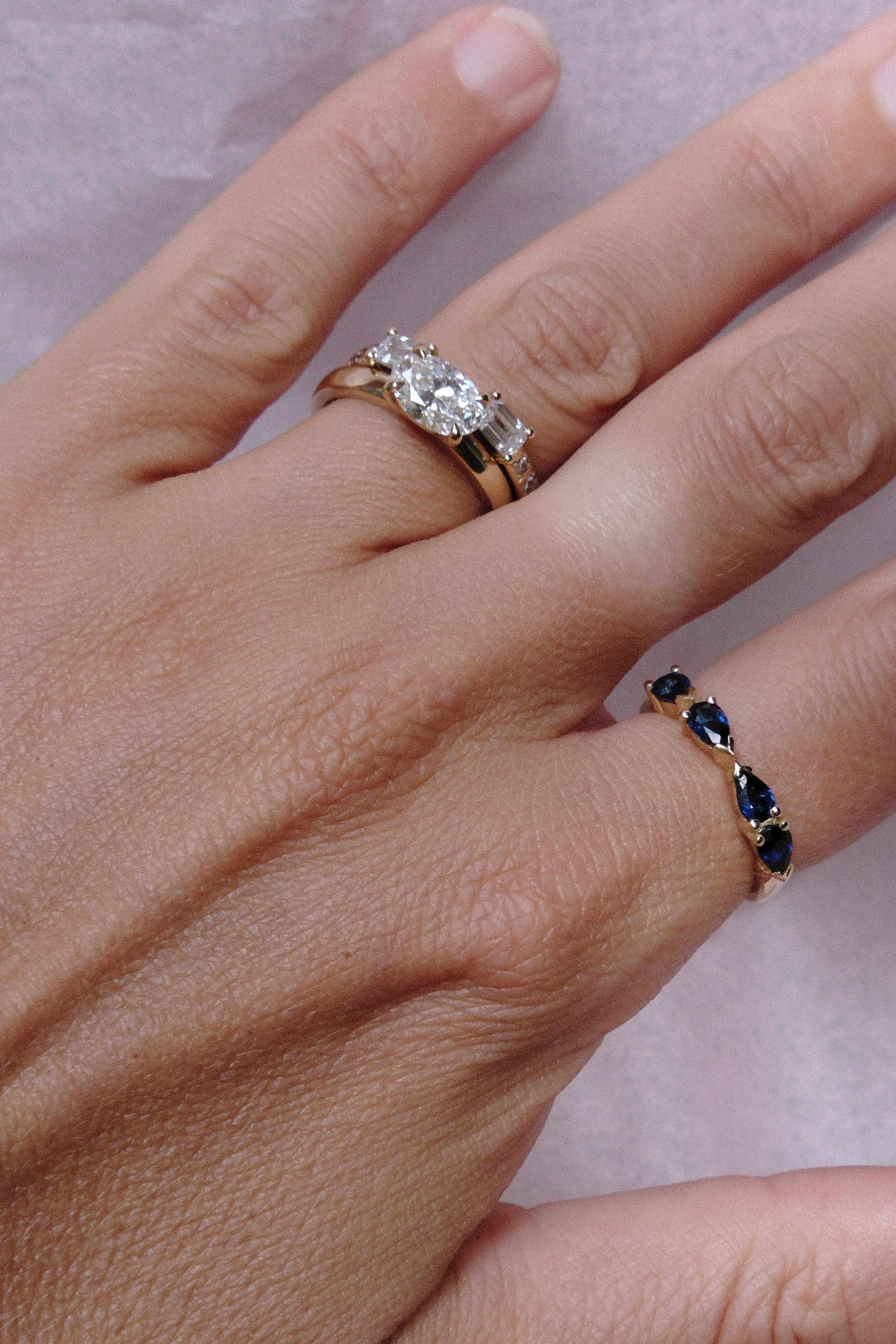 Four Pear Cut Ring ~ Australian Blue Sapphires