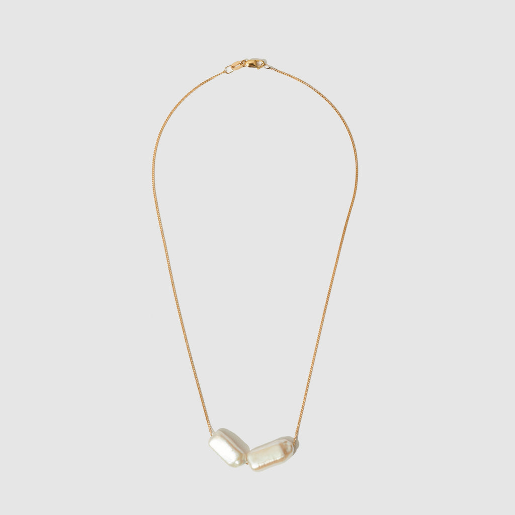 Rectangle Pearl Necklace ≈ 9ct Yellow Gold