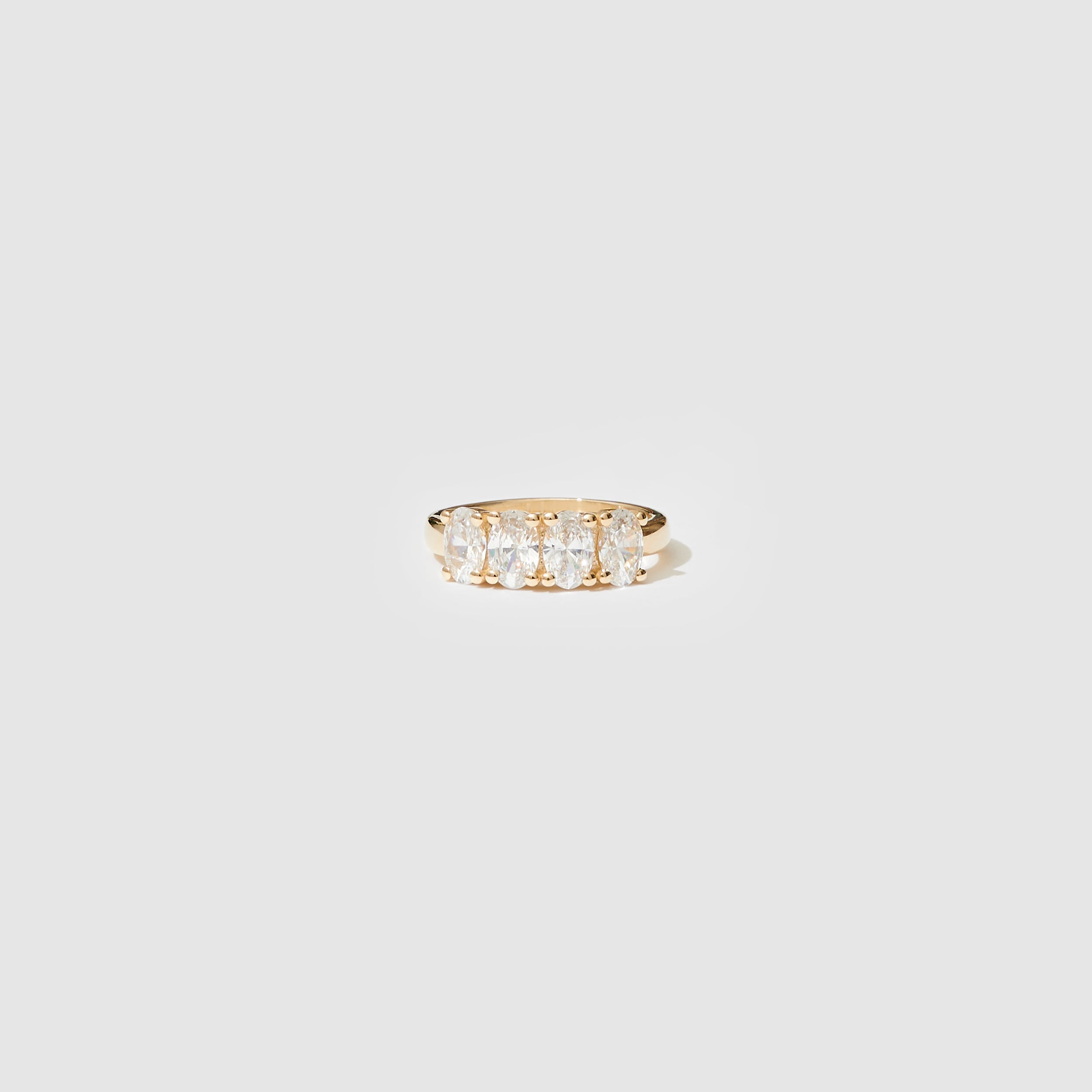 Tetra Oval Band ~ White Sapphires