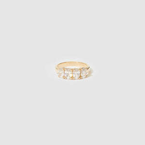 Tetra Oval Band ~ White Sapphires