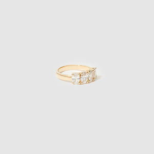 Tetra Oval Band ~ White Sapphires