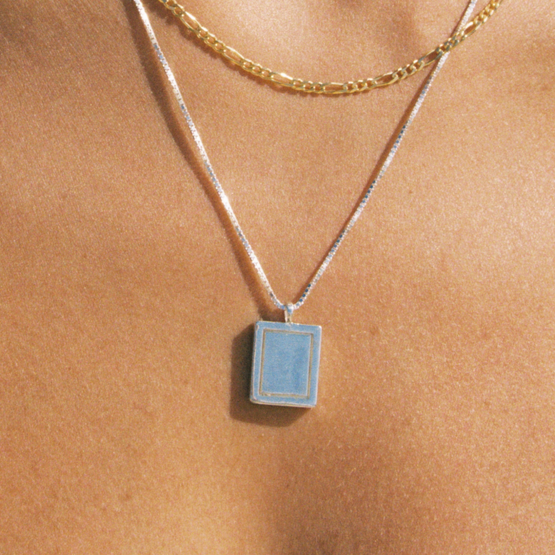 Postcard Pendant ~ Sterling Silver