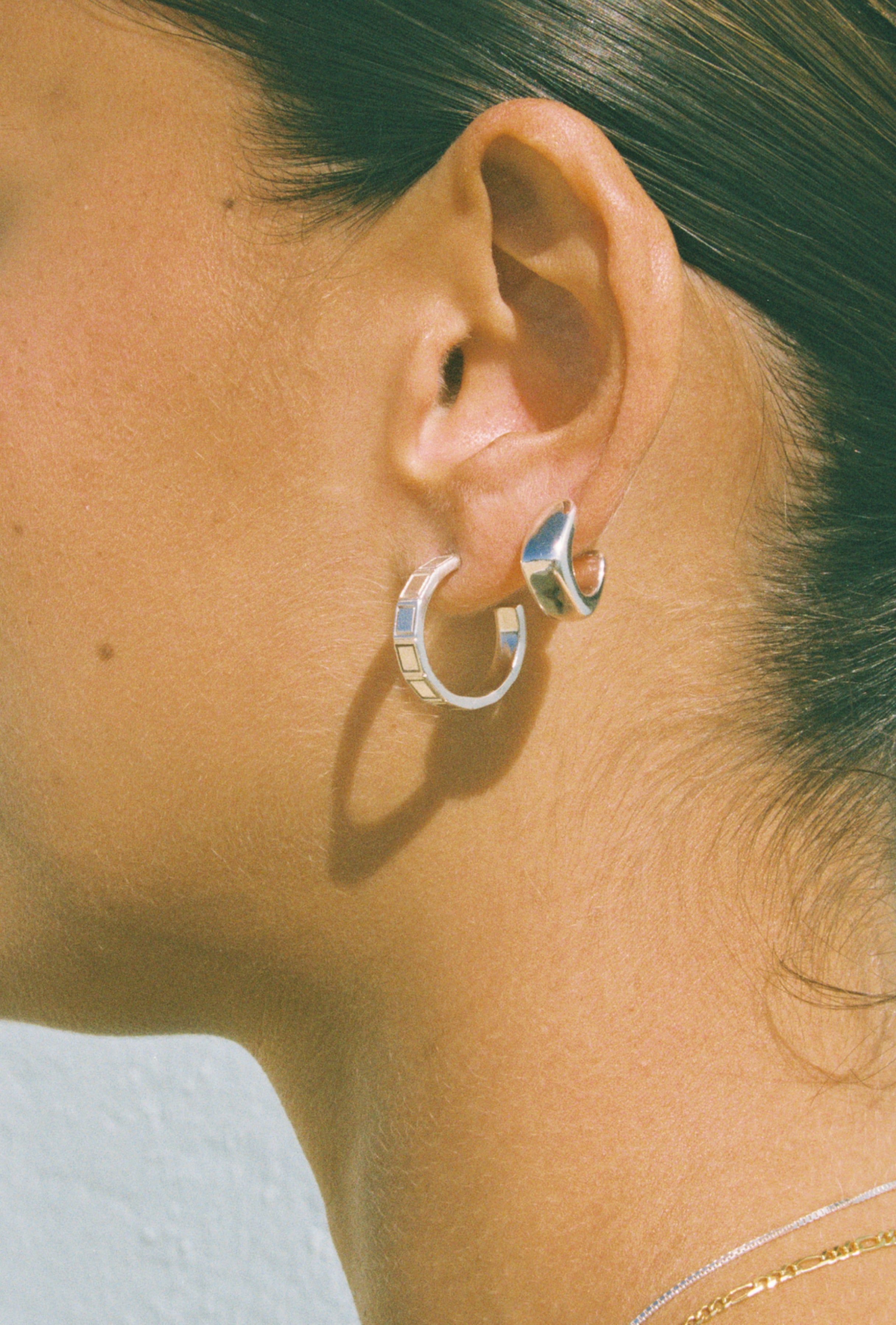 Plaza Hoops ~ Sterling Silver