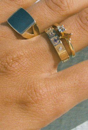 Vacation Ring ~ Blue Topaz & Citrine