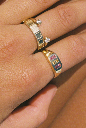Baguette Signet Ring ~ Sunrise