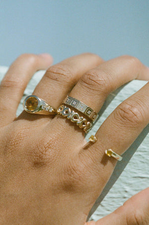 Signet Stone Ring ≈ Citrine & Diamonds