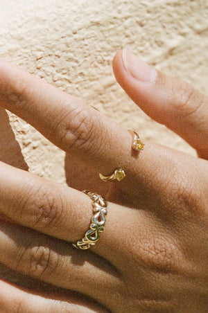 Open Ring ~ Yellow Sapphires