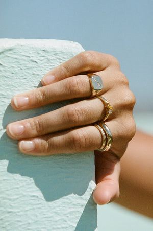 Vacation Ring ~ Diamond & Yellow Sapphire