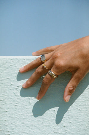 Vacation Ring ~ Diamond & Yellow Sapphire
