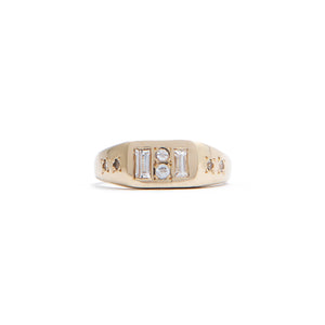 Baguette Signet Ring ~ White