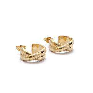 Cross Over Hoops ~ 9ct Yellow Gold