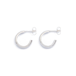 Half-Round Hoops ~ Sterling Silver