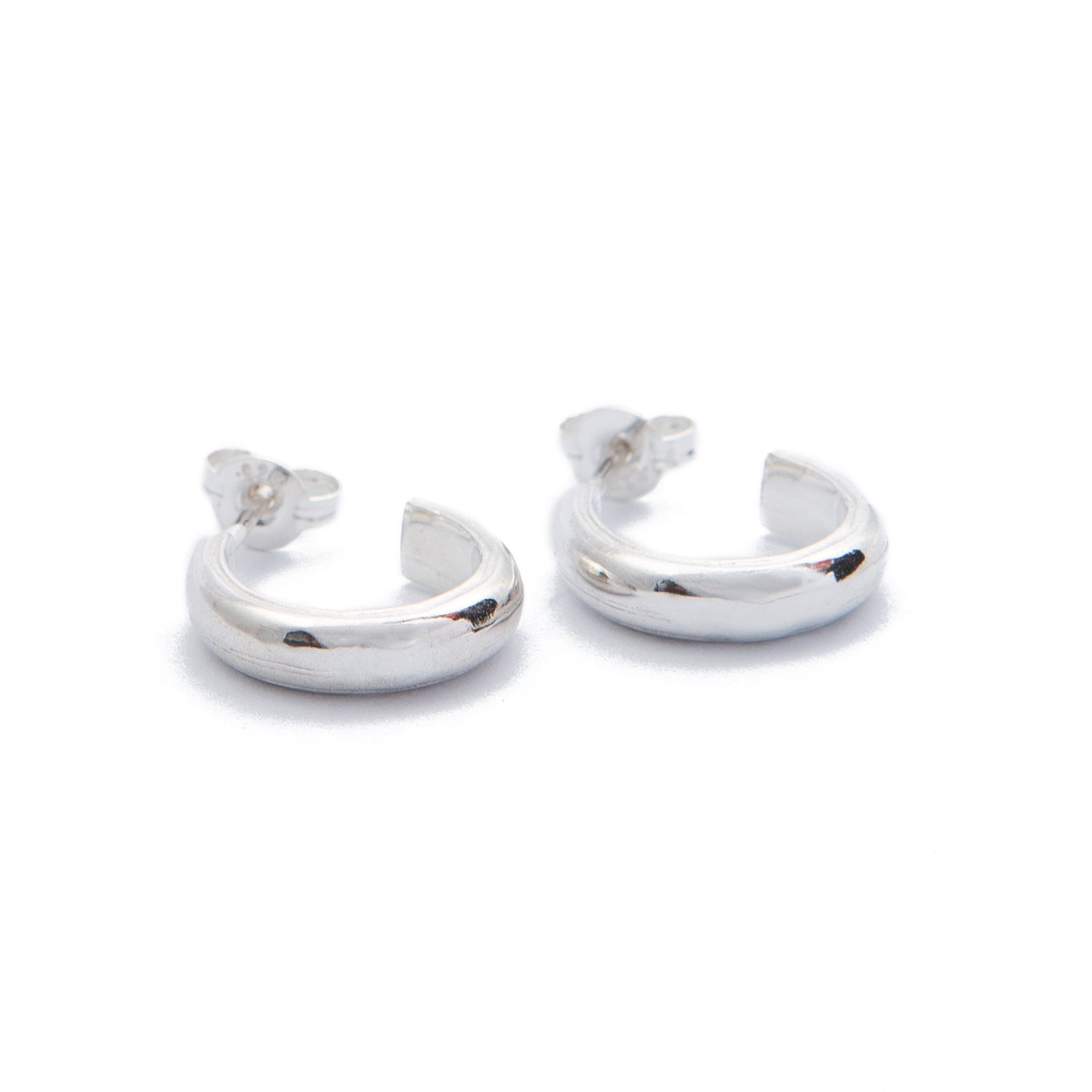 Half-Round Hoops ~ Sterling Silver