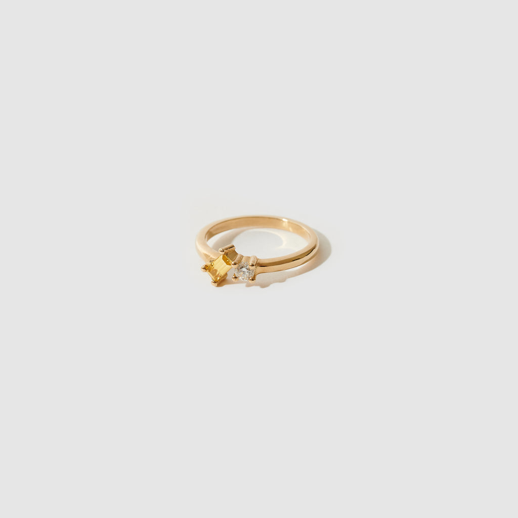 Vacation Ring ~ Diamond & Yellow Sapphire