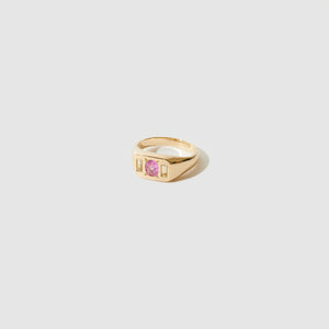 Memento Signet Ring ~ Yellow & Pink