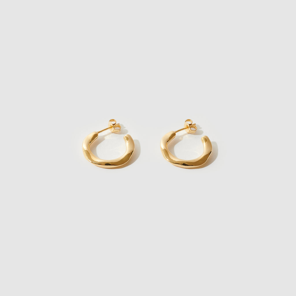 Wave Hoops Large ~ 9ct Yellow Gold