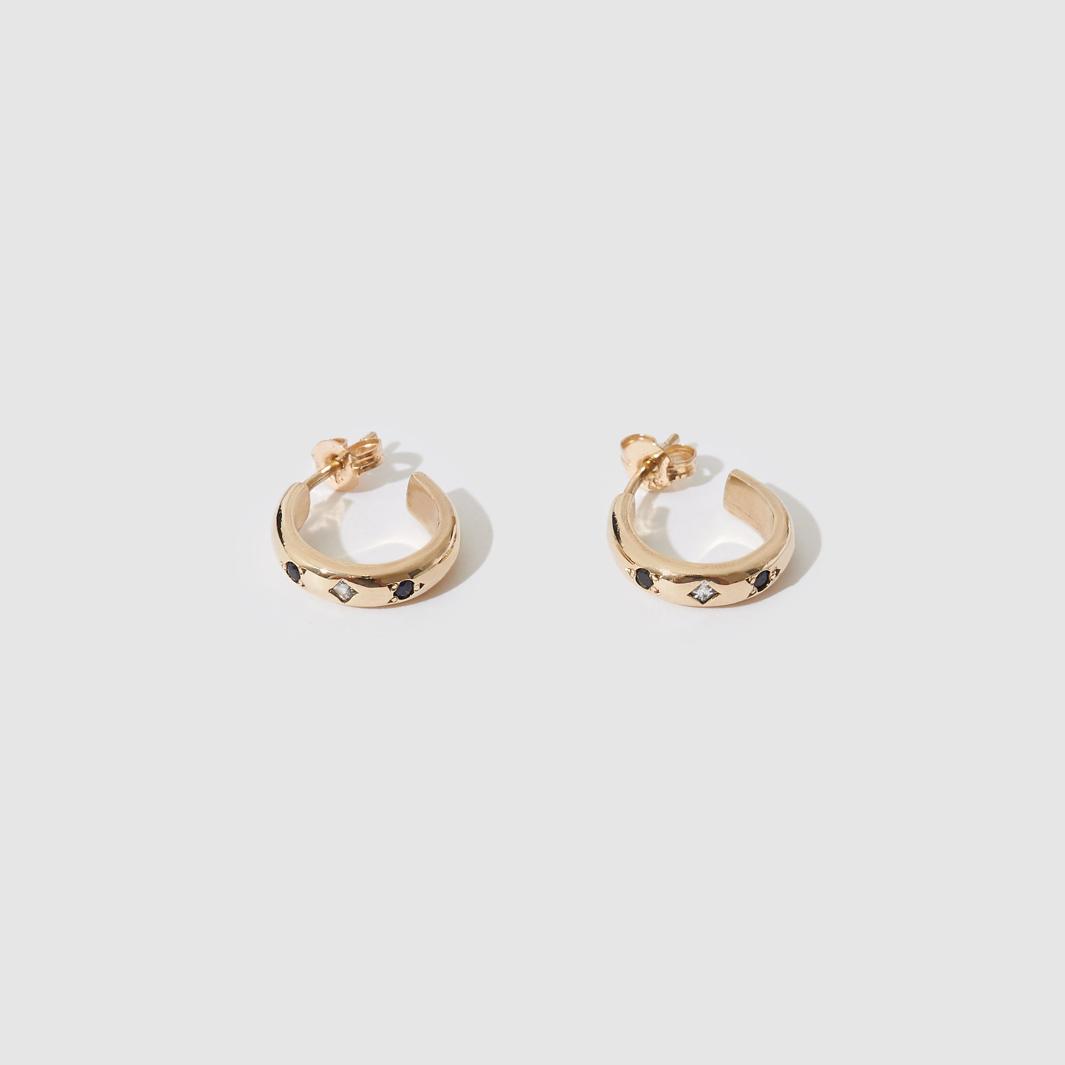 Half-Round Hoops ~ Sapphires