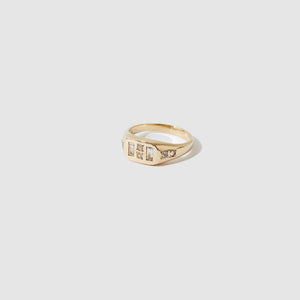 Baguette Signet Ring ~ White