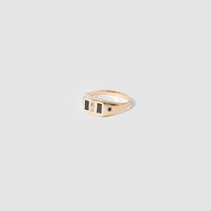 Baguette Signet Ring ~ Black & White