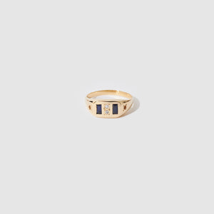 Baguette Signet Ring ~ Blue & Yellow