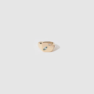Love Ring ~ Blue Topaz, White & Pink Sapphires