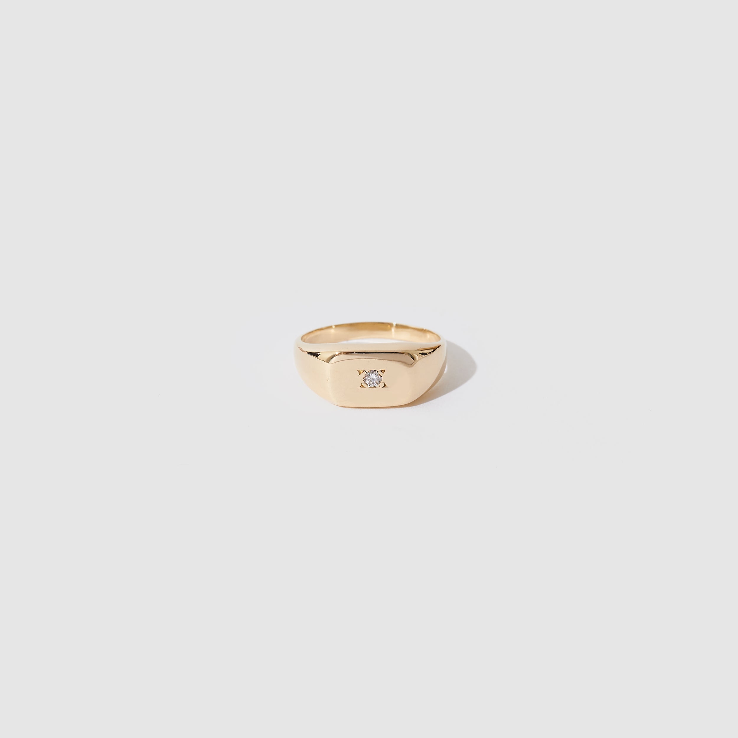 Rectangle Signet Ring ~ Diamond