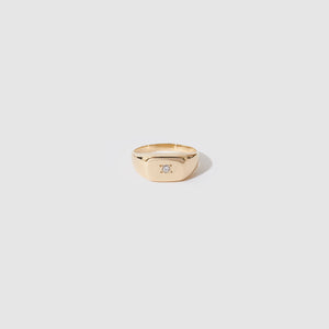 Rectangle Signet Ring ~ Diamond